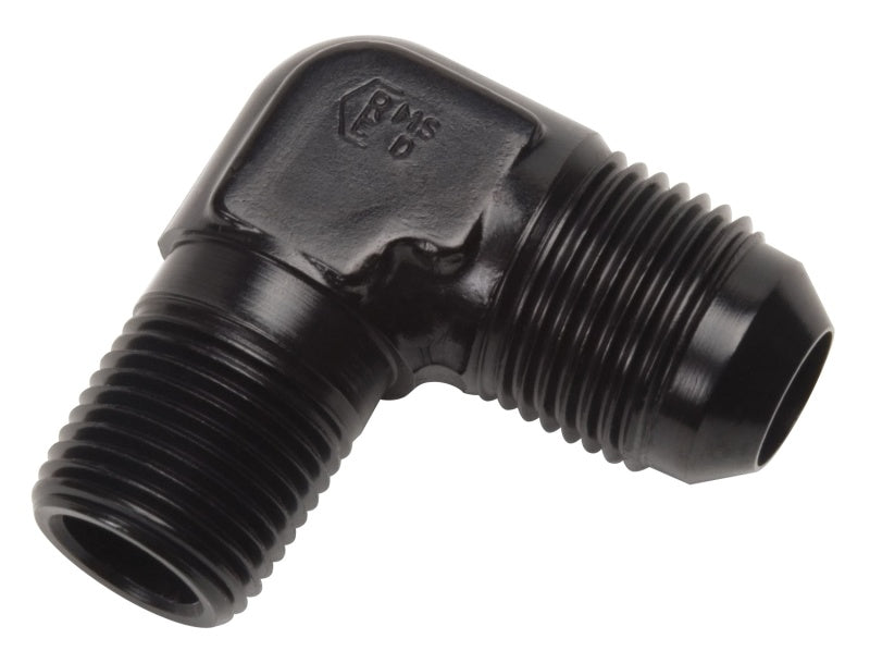 Russell Performance -6 AN a 3/8 pol NPT 90 Graus Flare to Pipe Adapter (Preto)