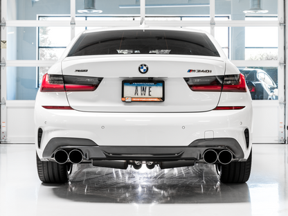Escape AWE Tuning 2019+ BMW M340i (G20) Track Edition - Quad Chrome Silver Tips