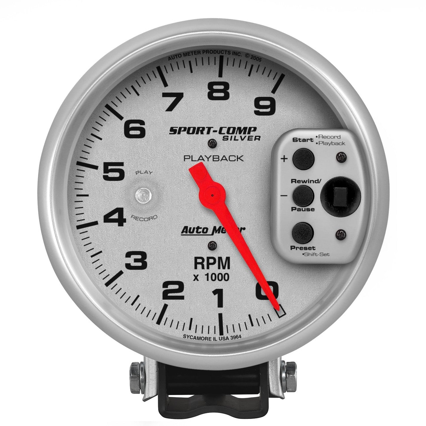 AutoMeter - 5" PEDESTAL PLAYBACK TACHOMETER, 0-9,000 RPM, ULTRA-LITE (3964)