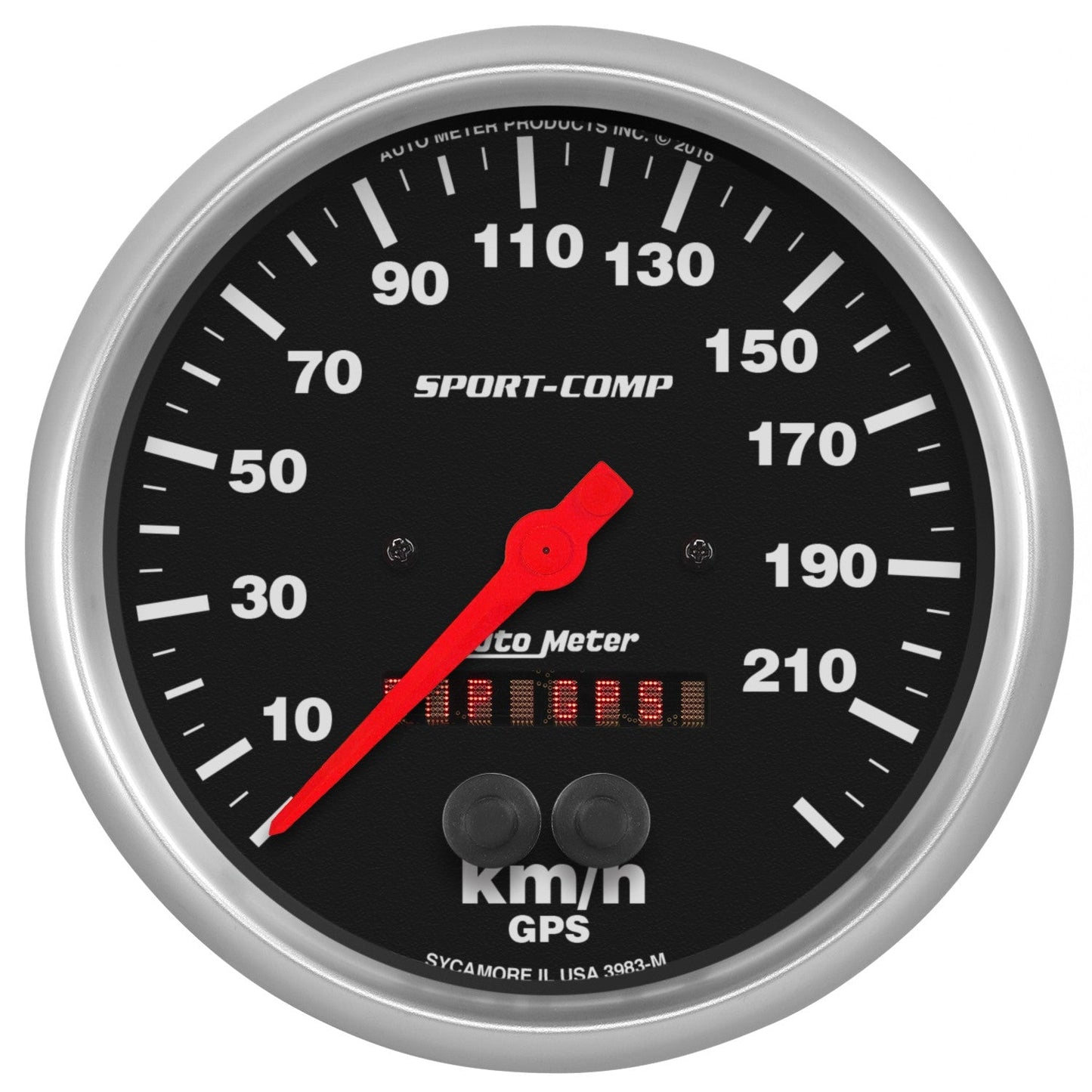 Auto Meter - 5" SPEEDO, 225 KM/H, GPS, SPORT-COMP (3983-M)
