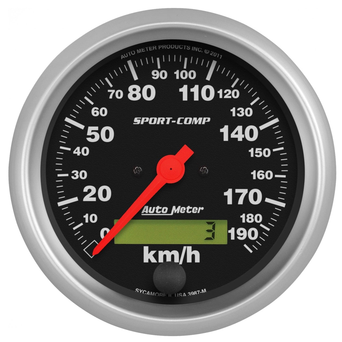 Auto Meter - 3-3/8" SPEEDOMETER, 0-190 KM/H, ELECTRIC, SPORT-COMP (3987-M)