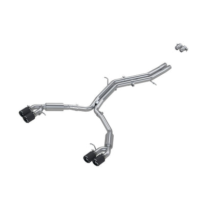 MBRP 18-21 Audi S5 Coupe/S4 Sedan T304 SS 2.5in Cat-Back Quad Escape de salida trasera - Puntas de fibra de carbono