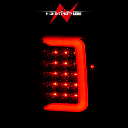ANZO 1993-1997 Ford Ranger LED lanternas traseiras com barra de luz preto carcaça lente transparente