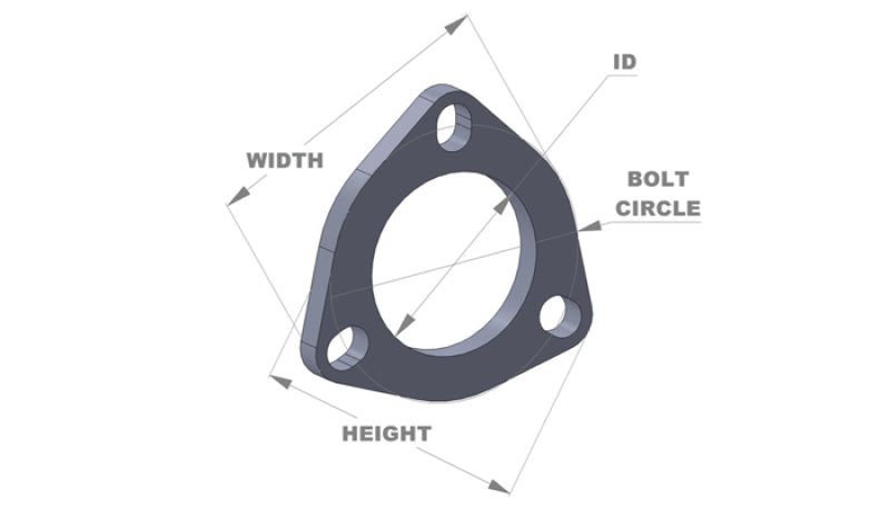 Vibrante 3-Bolt T304 SS Flange de Exaustão (2,75 pol ID)