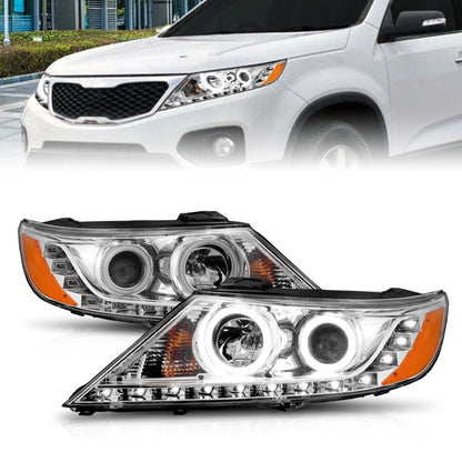 ANZO 2011-2013 Kia Sorento Projetor Faróis com Halo Chrome (CCFL)