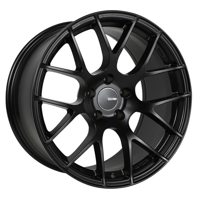 Enkei Raijin 18x9,5 15mm Deslocamento 5x114,3 Padrão de parafuso 72,6 Diâmetro do furo Roda preta fosca