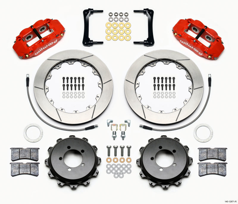 Kit traseiro Wilwood Narrow Superlite 4R 12,88 pol. Vermelho 2012-Up Toyota / Scion FRS com linhas