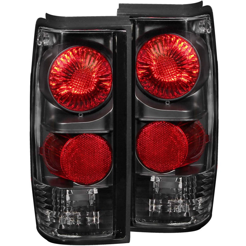 ANZO 1982-1994 Chevrolet S-10 Lanternas traseiras pretas