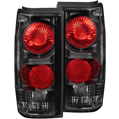 ANZO 1982-1994 Chevrolet S-10 Lanternas traseiras pretas