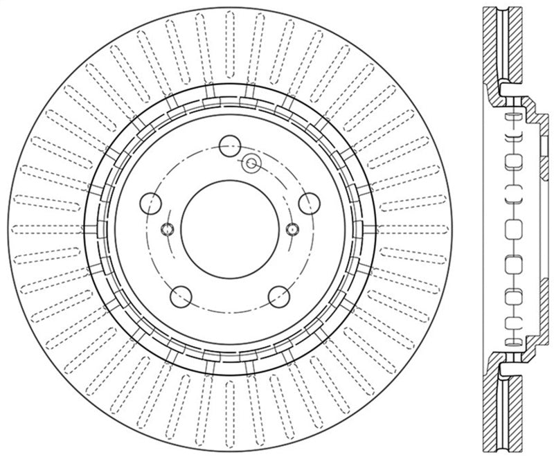 Rotor de freio dianteiro criogênico Stoptech 17-18 Acura MDX 3.5L Premium de alto carbono