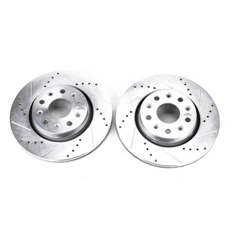 Power Stop 18-19 Jeep Wrangler Front Evolution Rotores perforados y ranurados - Par