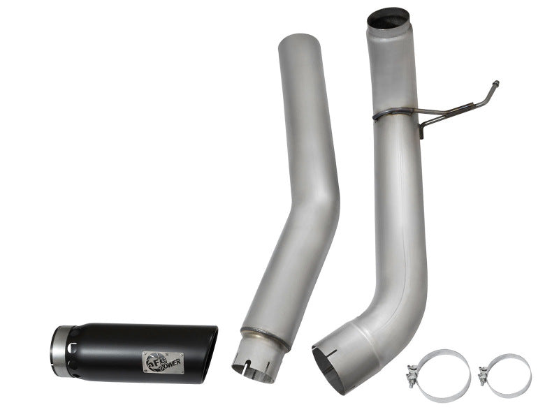 aFe LARGE BORE HD 5in DPF-Back SS Escape con punta negra 2016 Nissan Titan 5.0L V8 (td) CC SB