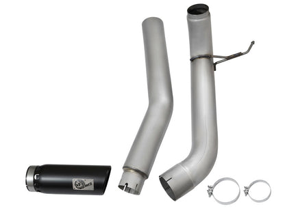 aFe LARGE BORE HD 5in DPF-Back SS Escape con punta negra 2016 Nissan Titan 5.0L V8 (td) CC SB