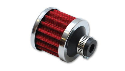 Filtro de respiro do cárter vibrante com tampa cromada 2 1/8 pol. 55 mm Cone ODx2 5/8 pol. 68 mm de altura x 3/8 pol. 9 mm ID