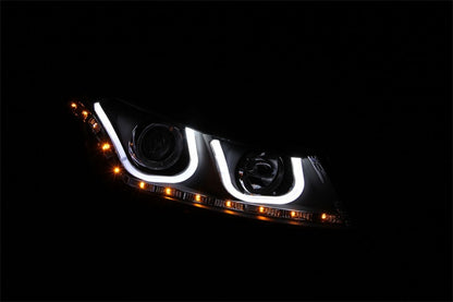 ANZO 2008-2012 Honda Accord Projetor Faróis com U-Bar Preto
