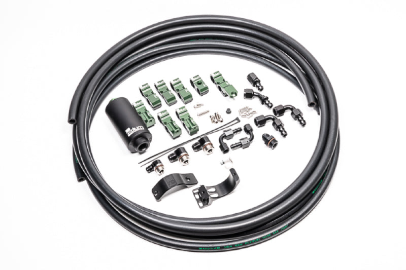 Radium Engineering Late Nissan Fuel Hanger Kit de plomería Microglass Filter