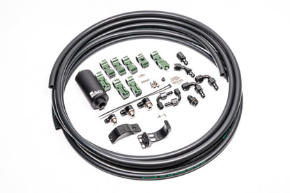 Radium Engineering Late Nissan Fuel Hanger Kit de plomería Microglass Filter