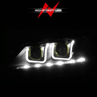 ANZO 2013-2015 Honda Accord (4dr ONLY) Projector Headlights w/ U-Bar Black