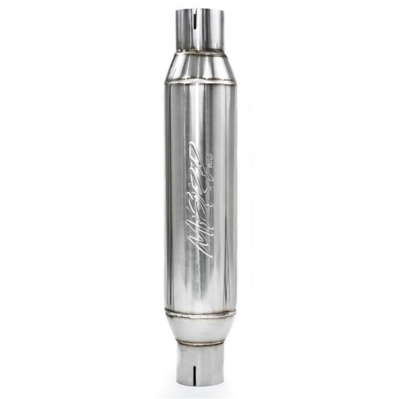 MBRP Resonador universal Entrada/salida de 2,5 pulgadas Cuerpo de 16 pulgadas Total de 20 pulgadas T304