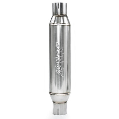 MBRP Resonador universal Entrada/salida de 2,5 pulgadas Cuerpo de 16 pulgadas Total de 20 pulgadas T304
