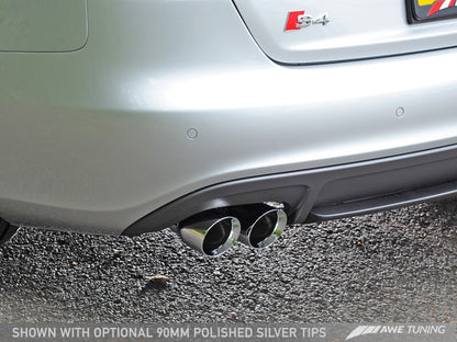 Escape AWE Tuning Audi B8 / B8.5 S4 3.0T Touring Edition - Ponteiras cromadas prateadas (90 mm)