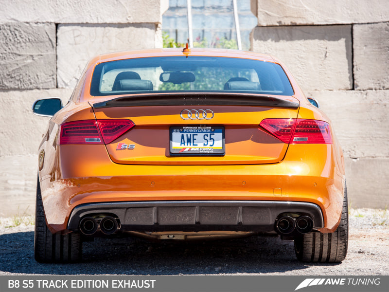 Escape AWE Tuning Audi B8.5 S5 3.0T Track Edition - Diamond Black Tips (102mm)