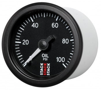 AutoMeter - OIL PRESS, 52MM, BLACK, 0-100 PSI, MECHANICAL, 1/8" NPTF (M) (ST3102)