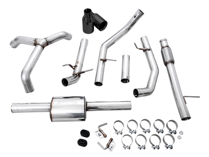 AWE Tuning 4th Gen GM 1500 5.3L 0FG Catback Split Rear Exit (Pára-choque plano) - Ponteiras duplas de diamante