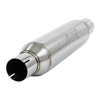 MBRP Resonador universal Entrada/salida de 2,5 pulgadas Cuerpo de 16 pulgadas Total de 20 pulgadas T304