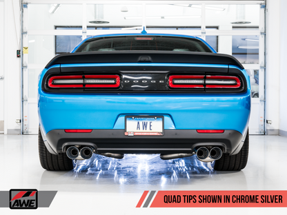 Escape AWE Tuning 2015+ Dodge Challenger 6.4L/6.2L SC Track Edition - Quad Chrome Silver Tips