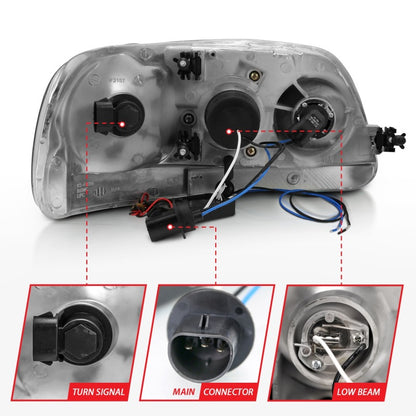 ANZO 1997-2003 Ford F-150 Projetor Faróis com Halo Preto (CCFL)