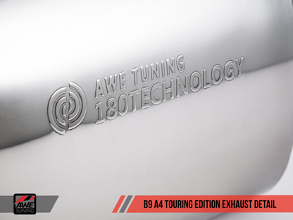 Saída dupla de escape AWE Tuning Audi B9 A4 Touring Edition - Diamond Black Tips (inclui DP)