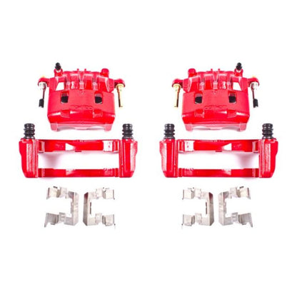 Power Stop 16-17 Subaru Crosstrek Pinzas delanteras rojas con soportes - Par