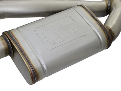 aFe MACHForce XP 3in 304 SS Axle-Back Dual Exhaust (NPP) com pontas polidas 16-17 Camro SS V8-6.2L