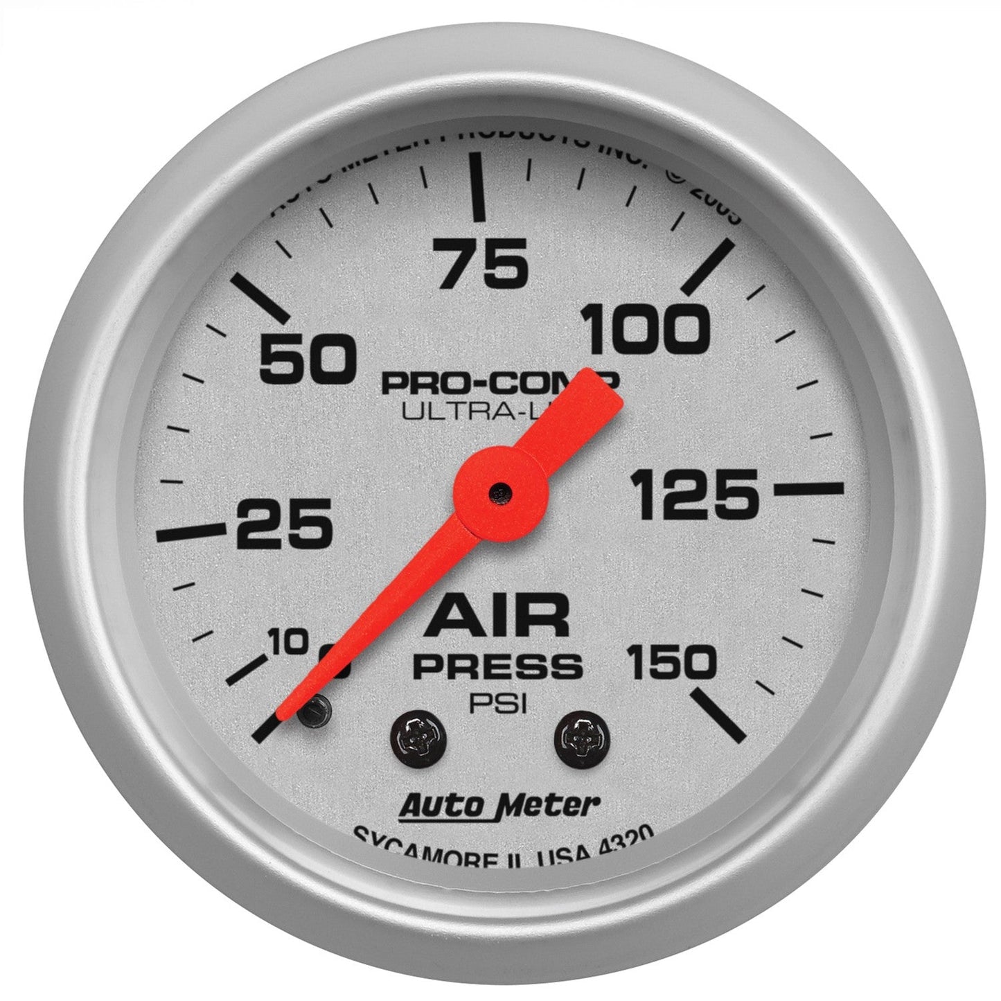 AutoMeter - 2-1/16" AIR PRESSURE, 0-150 PSI, MECHANICAL, ULTRA-LITE (4320)