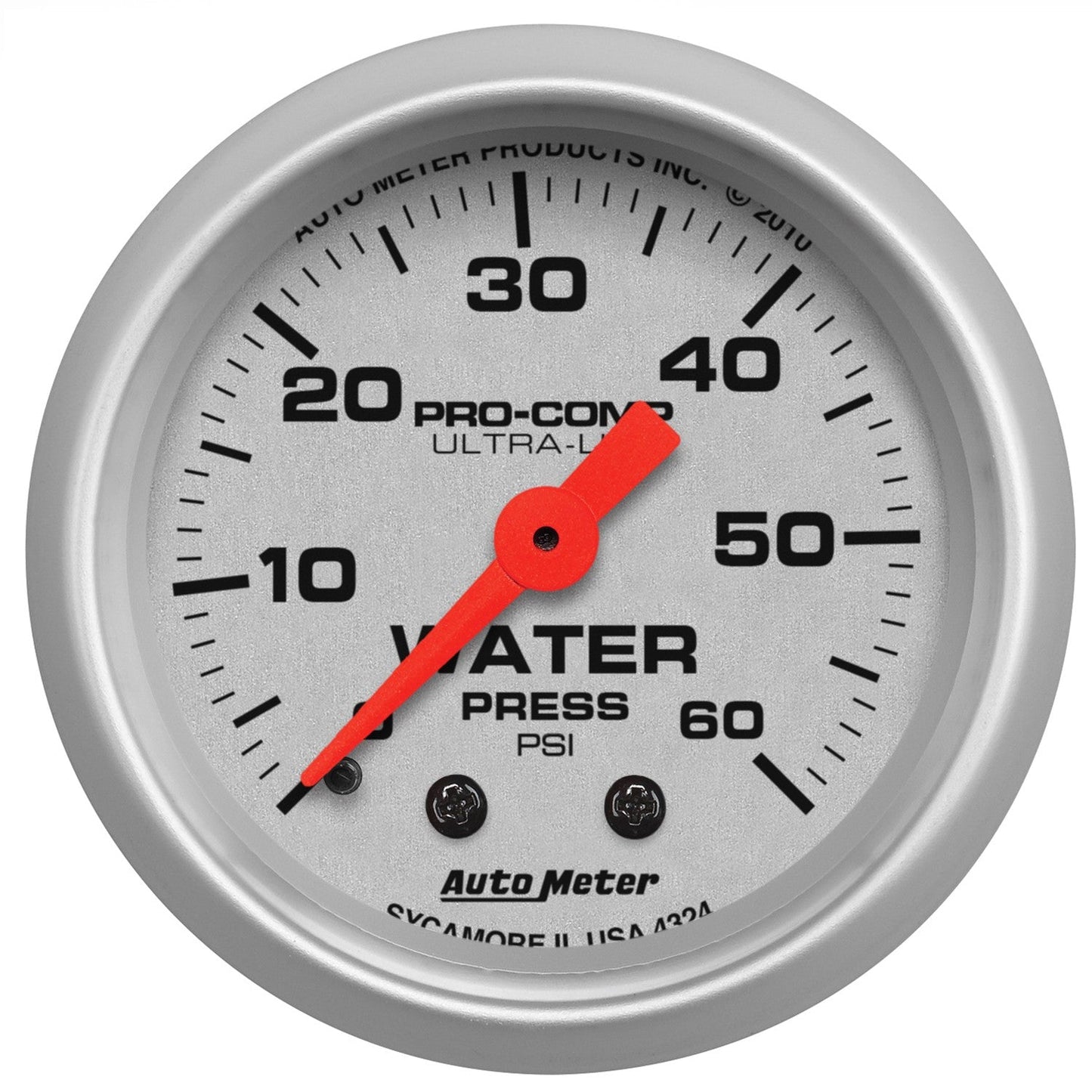 AutoMeter - 2-1/16" WATER PRESSURE, 0-60 PSI, MECHANICAL, ULTRA-LITE (4324)