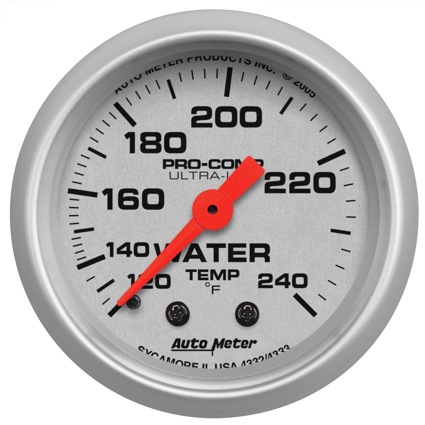 AutoMeter - 2-1/16" TEMPERATURA DEL AGUA, 120-240 °F, MECÁNICO, ULTRA-LITE (4333) 