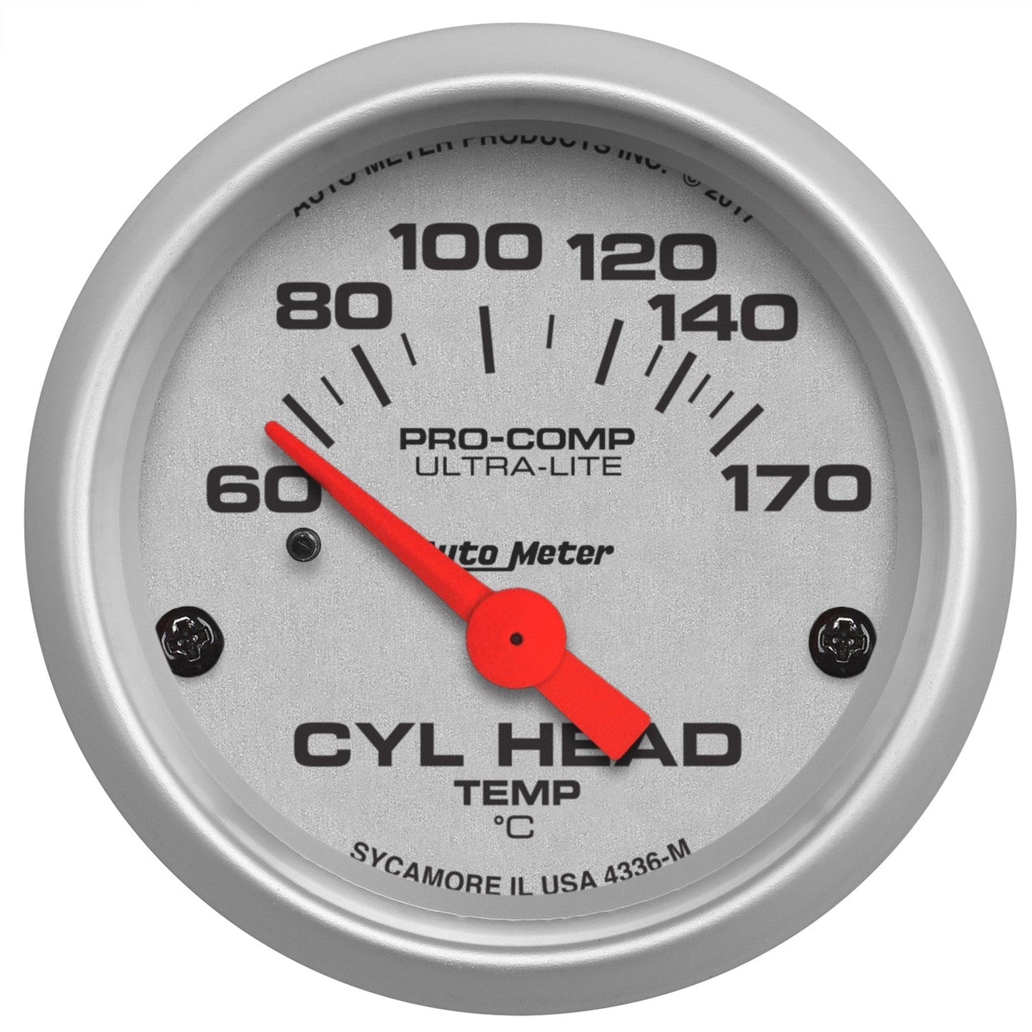 AutoMeter - 2-1/16" CYLINDER HEAD TEMPERATURE, 60-170 °C, AIR-CORE, ULTRA-LITE (4336-M)