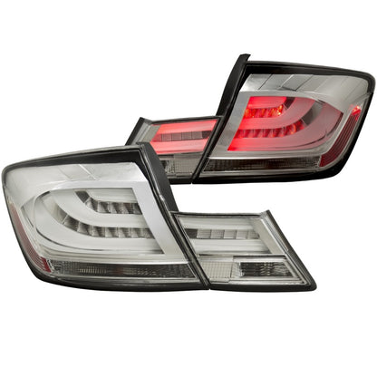 ANZO 2013-2015 Honda Civic (exclui híbrido) Lanternas traseiras LED cromadas