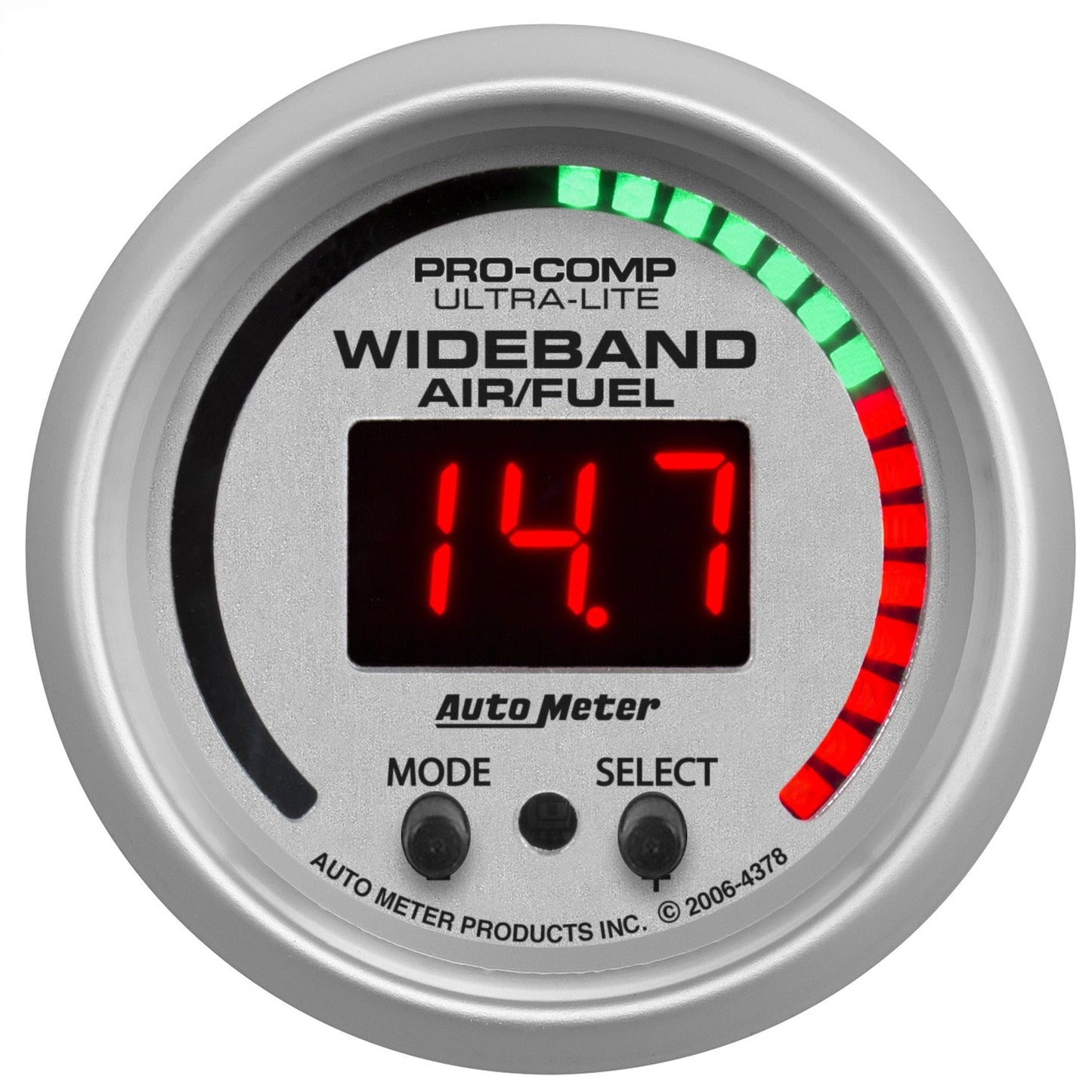 AutoMeter - 2-1/16" WIDEBAND PRO PLUS AIR/FUEL RATIO, 6:1-20:1 AFR, ULTRA-LITE (4397)