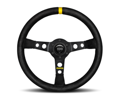 Momo MOD07 Steering Wheel 350 mm -  Black Suede/Black Spokes/1 Stripe
