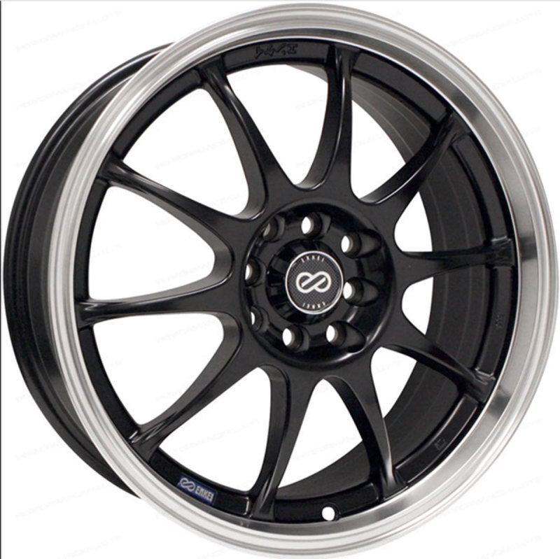 Enkei J10 17x7 5x100/114,3 38mm Offset Dia Matte Preto com roda de lábio usinada