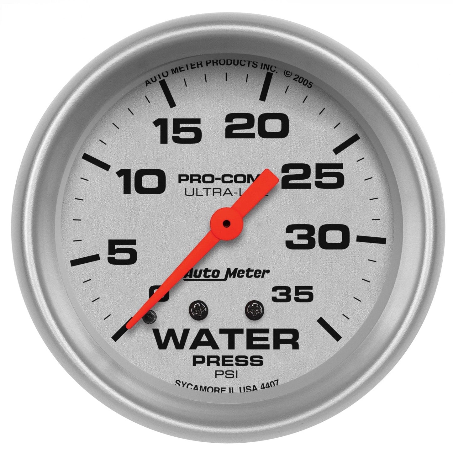 AutoMeter - 2-5/8" WATER PRESSURE, 0-35 PSI, MECHANICAL, ULTRA-LITE (4407)