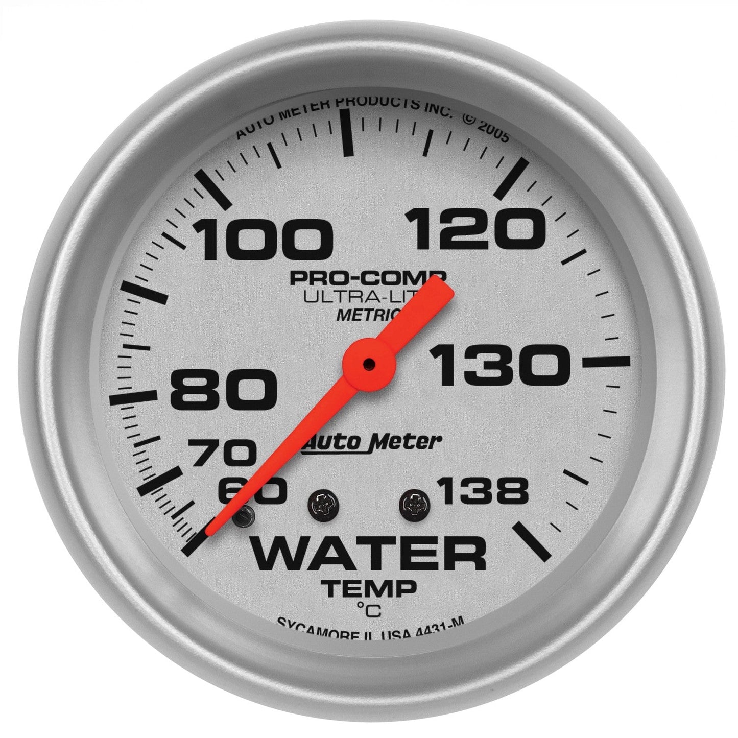 AutoMeter - 2-5/8" WATER TEMPERATURE, 60-140 °C, MECHANICAL,, ULTRA-LITE (4431-M)