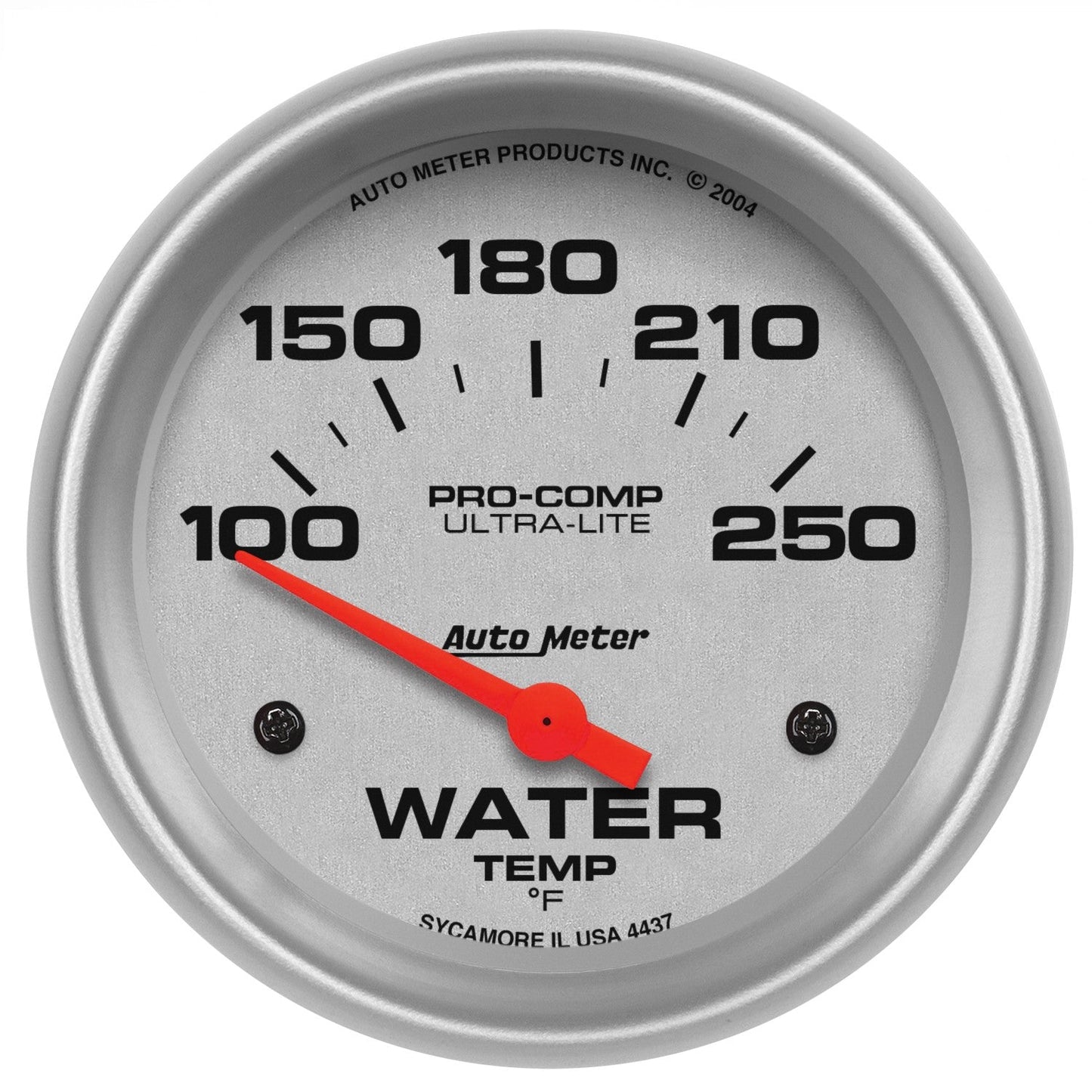 AutoMeter - 2-5/8" WATER TEMPERATURE, 100-250 °F, AIR-CORE, ULTRA-LITE (4437)