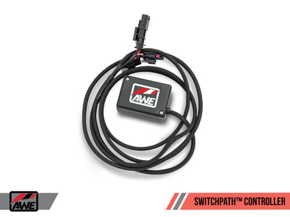 Escape AWE Tuning Mk7 Golf R SwitchPath com pontas cromadas prateadas 102 mm