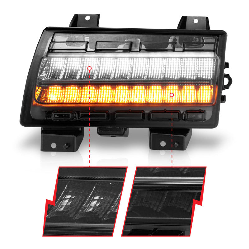 ANZO Wrangler 18-21/Gladiator 20+ LED Side Marker Lights Smoke com sinal sequencial