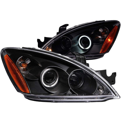 ANZO 2004-2007 Mitsubishi Lancer Projector Faróis c/ Halo Black (CCFL)