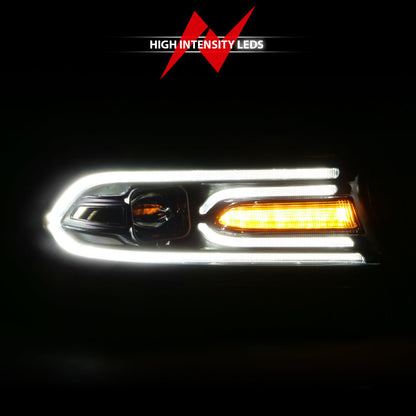 ANZO 2015-2018 Projetor Dodge Charger Faróis Plank Estilo Preto