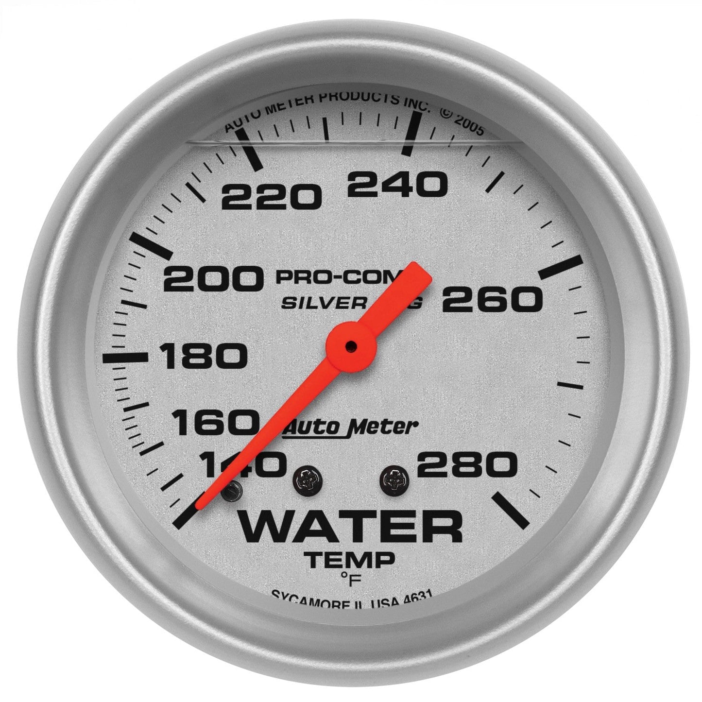 AutoMeter - 2-5/8" WATER TEMPERATURE, 140-280 °F, MECHANICAL, LIQUID FILLED, ULTRA-LITE (4631)
